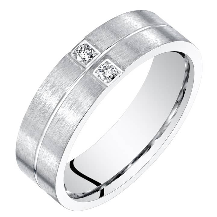 Echtes Diamantband für Herren aus Sterlingsilber, 6 mm, Größe 13,5 für den Großhandel von Peliani