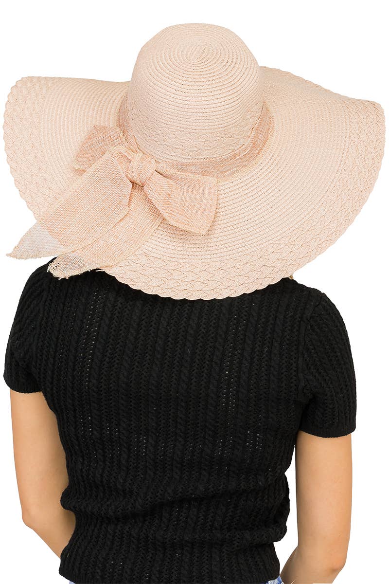 Cap Zone – Engroshandel Stråhat – til kvinder – Kammusling Hem Jute Chiffon bue papir halm Floppy solhat16