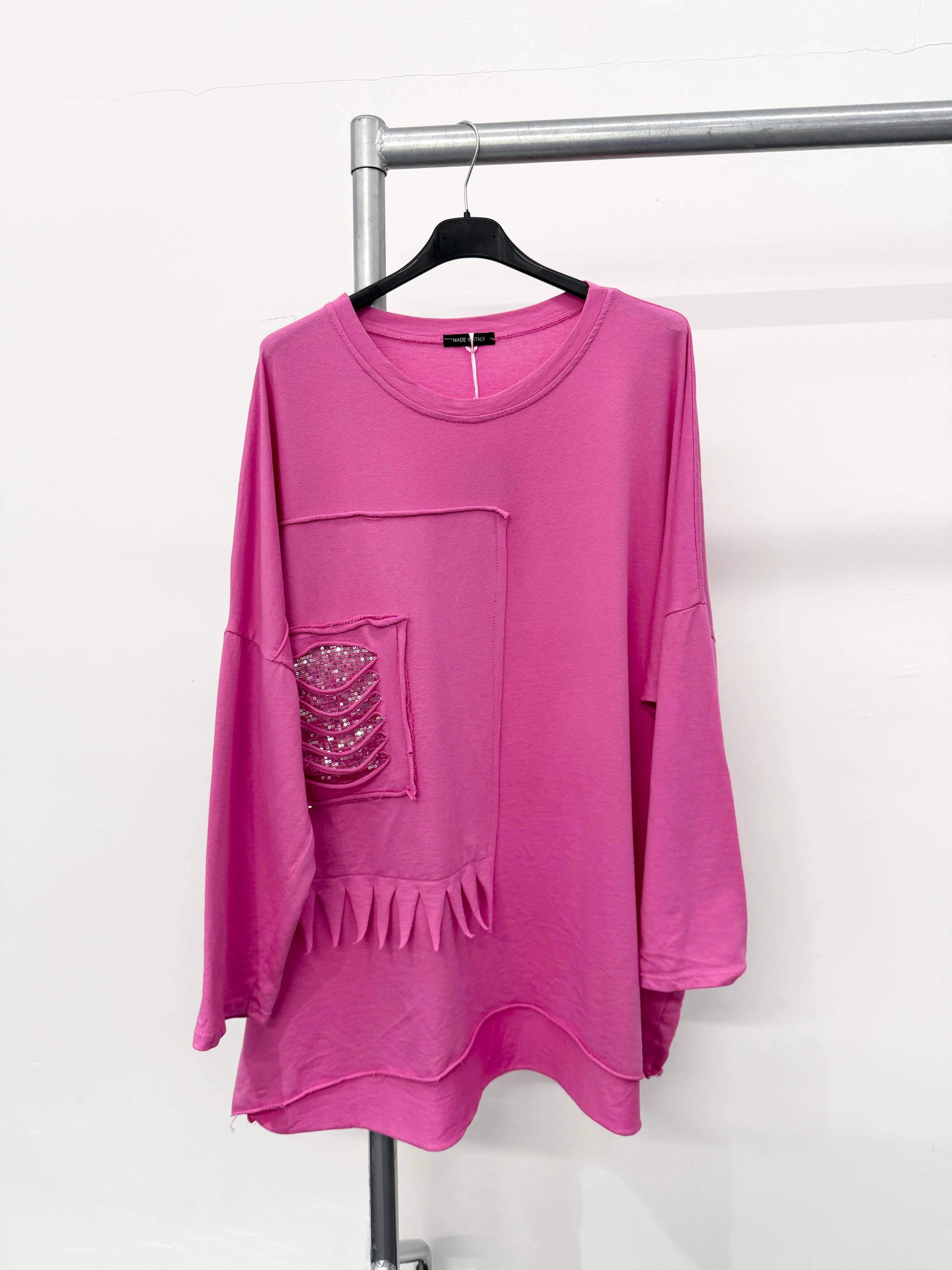 Lucy Sparks - Wholesale Tunic - Women's - Pure stretchy cotton plus size raw edged top with distressed6