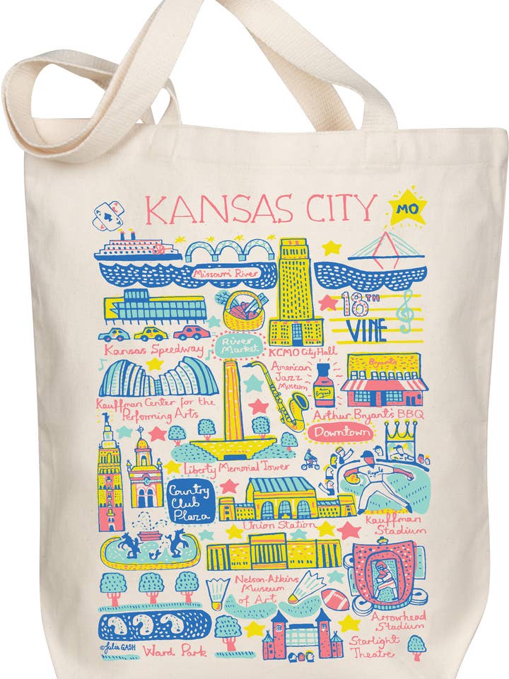 Kansas City Boutique Map Art Tote for wholesale by Morado Designs