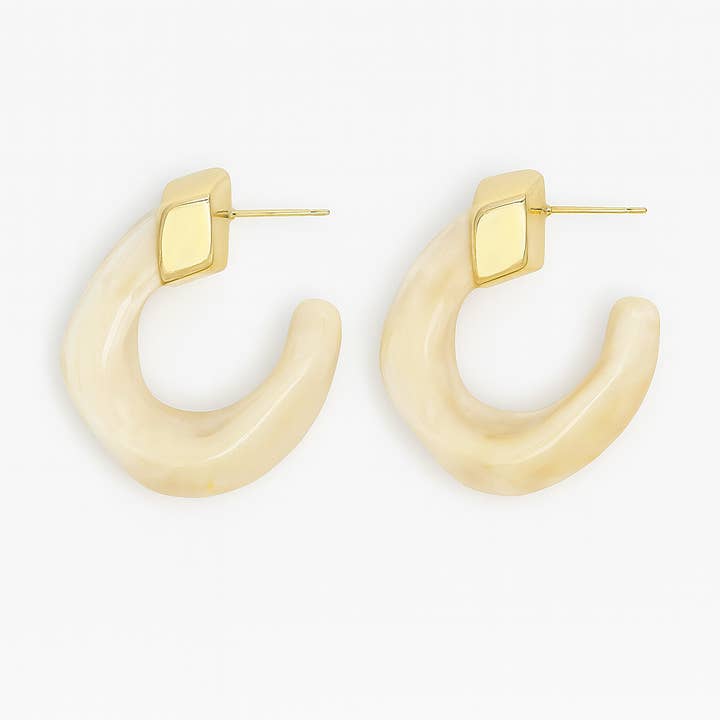 Kaia Hoops - Beige for wholesale by Sahira Jewelry Design