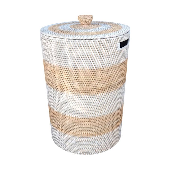 Rattan Laundry Basket with Lid for wholesale by The Artisan and Company
