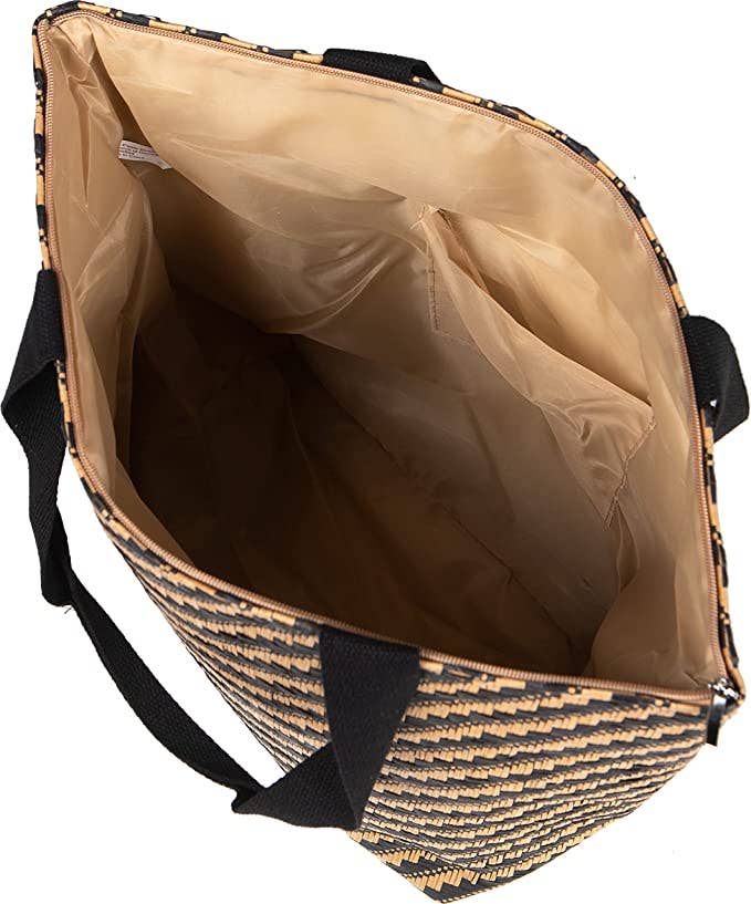 Funky Junque - Wholesale Beach Bag - Beach Tote - Black/Toast1