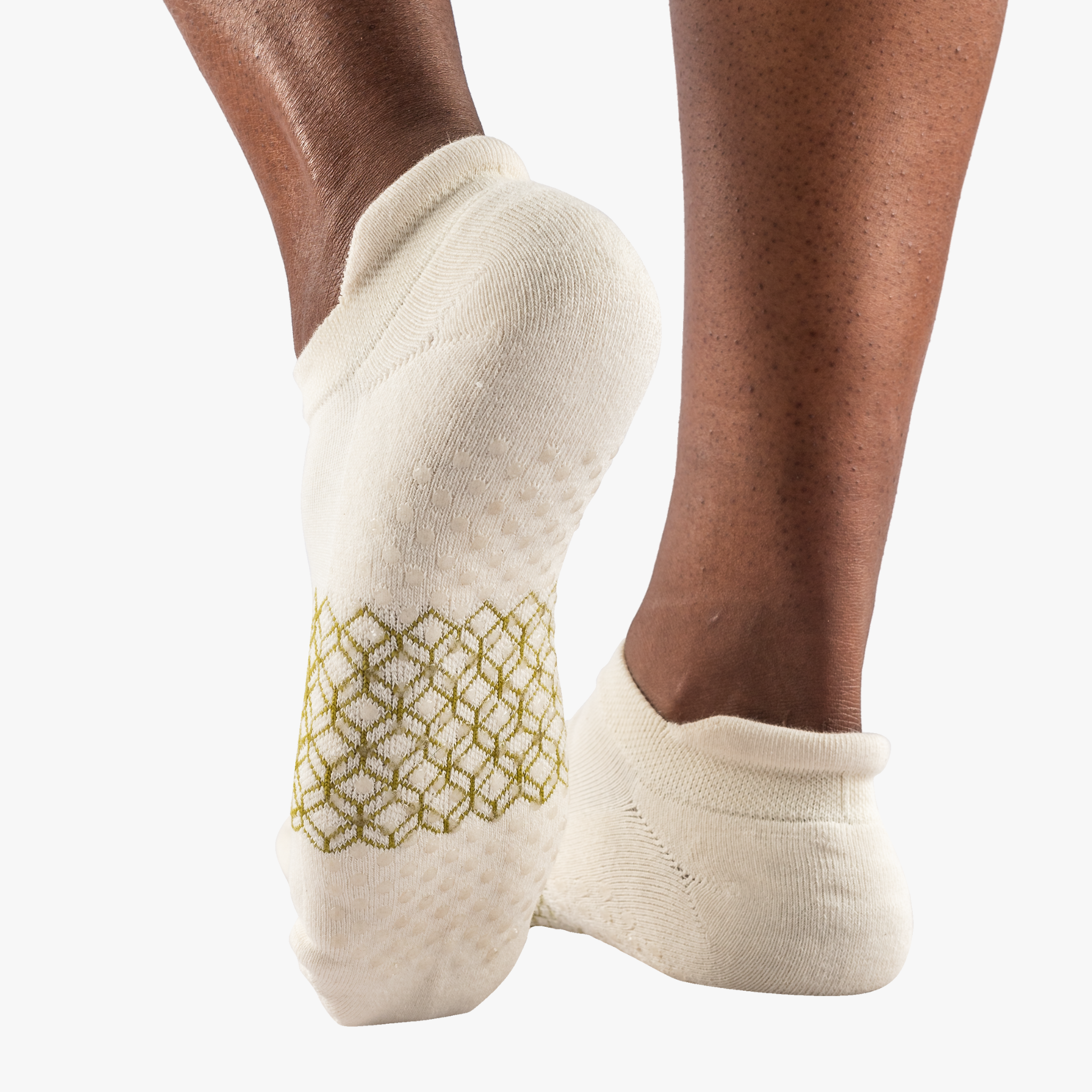 Off White Pilates Grip Socks (Ankle) by hipSwan | GOTS Organic Cotton for wholesale on Faire5