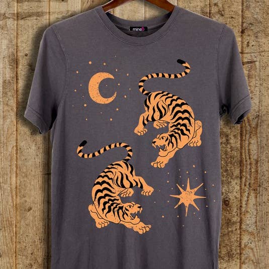 The Tiger, the Sun, the Moon Graphic Tee for wholesale by MINEB