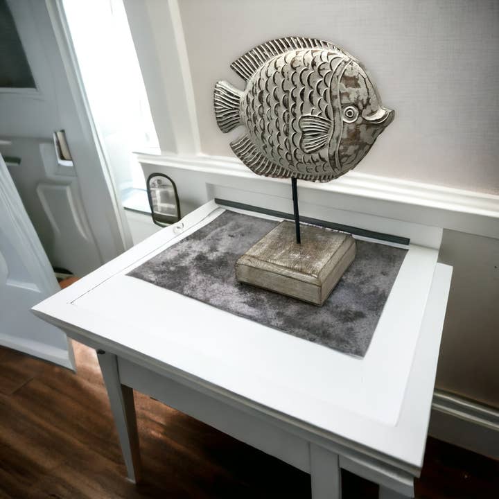 Wilco Home - Wholesale Sculpture - "Fish Tales" Angela Angelfish Hand-Carved Wood Sculpture6