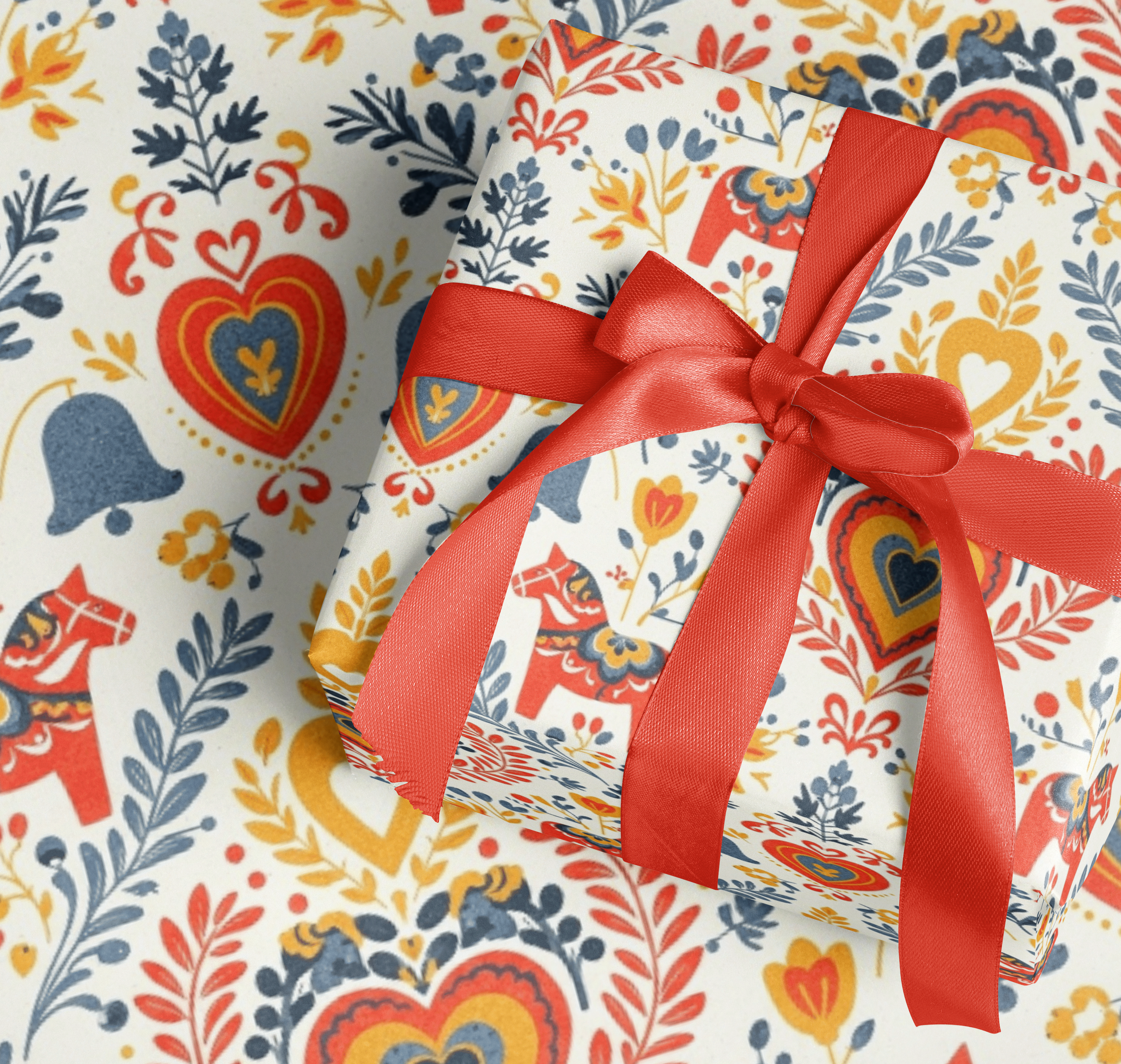 MagicMerchEmporium - Vente Rouleau de papier cadeau - Papier cadeau cheval de Dalécarlie0