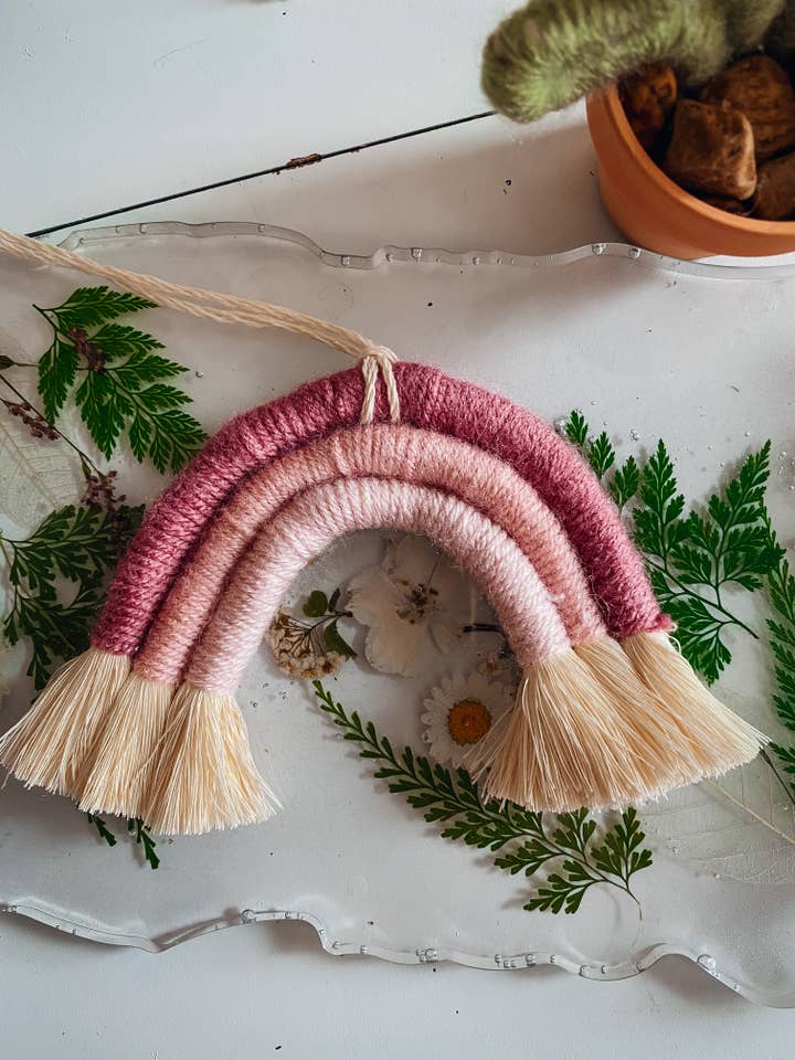 Car Mirror Rainbow Macrame for wholesale by Rachel’s Rope