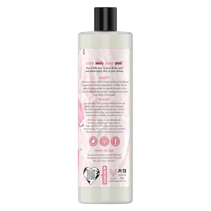 First Choice Buying – Gel de banho por atacado – Love Beauty and Planet, Gel de Banho com Água de Rosas, 591 ml1