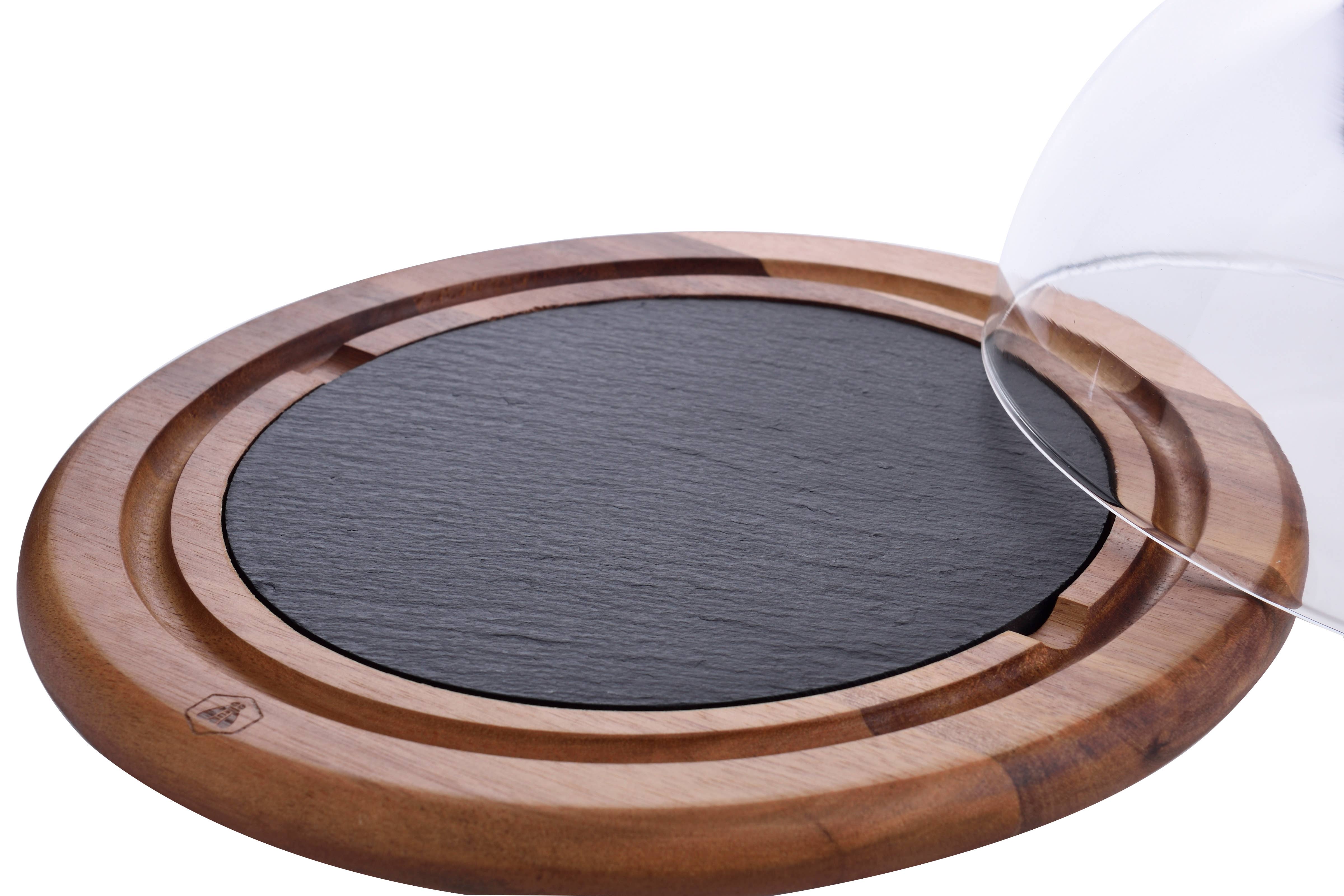 Laguiole - Wholesale Cheese Board - Laguiole Cheese Bell with Wood and Slate Tray3