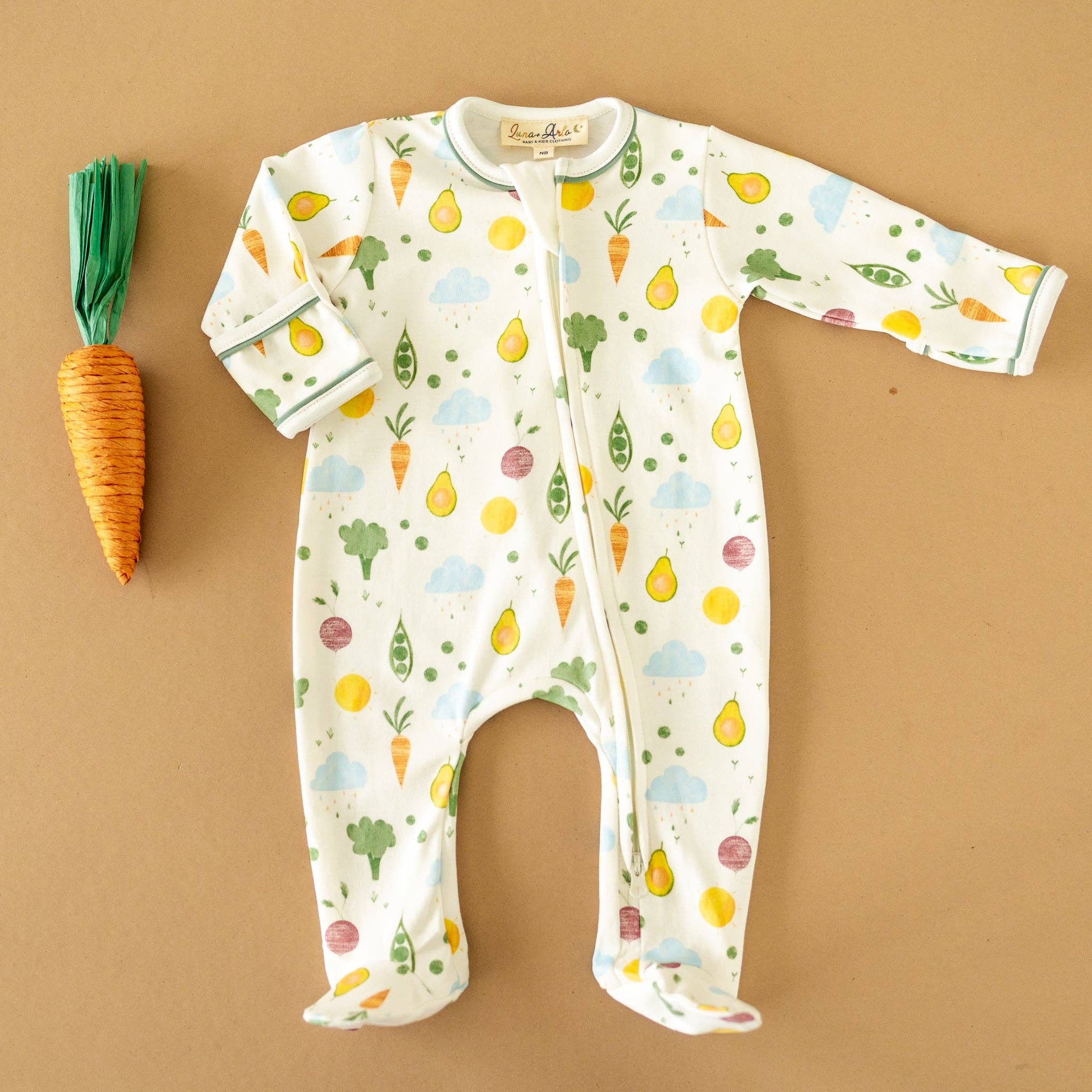 Magnolia Baby - Wholesale Jumpsuit - Baby - Eat your Veggies! Zip Footie9