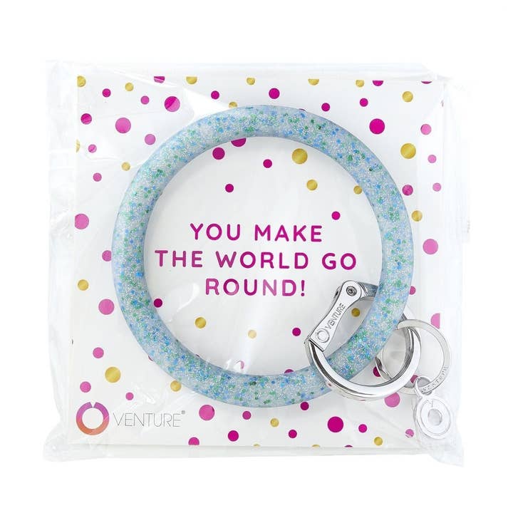 Silicone Big O® Key Ring Gift Package - Blue Frost Confetti for wholesale by Oventure