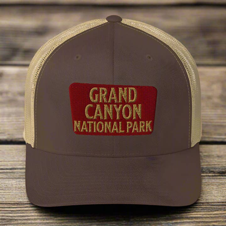 Cappello da camionista ricamato con insegna del Parco Nazionale del Grand Canyon per la vendita all'ingrosso da parte di Park Service Apparel
