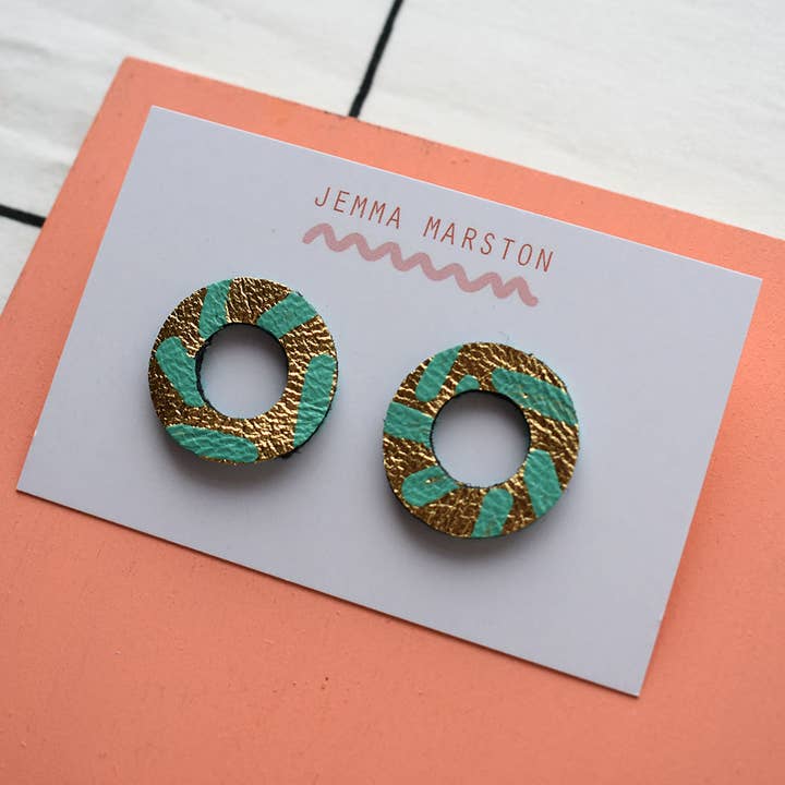 Jemma Marston - Wholesale Stud/Post Earrings - Leather Open Stud Earrings6