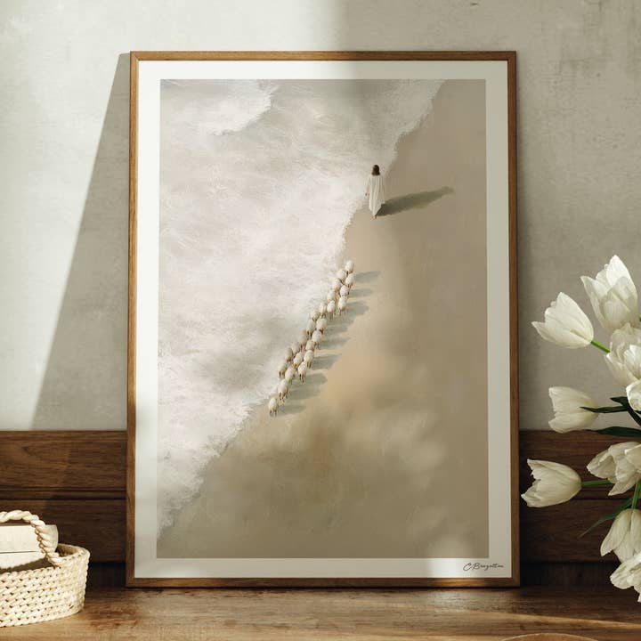 Safe in His Care #4 | Signed Handmade Art Print for wholesale by The Painted Gospel