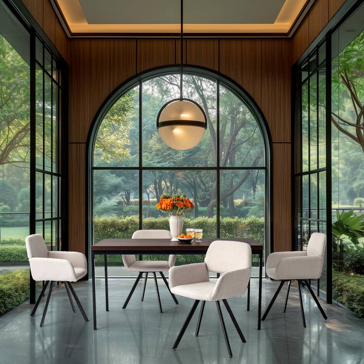 39F Inc. - Wholesale Patio Set - 5-Piece Dining Set 59” Table with Swivel Chair ForRestaurant1