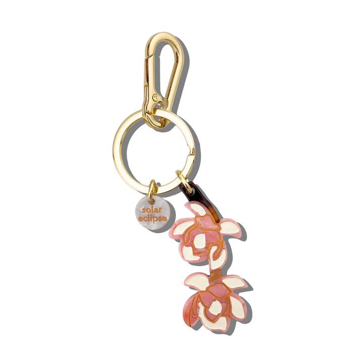 Solar Eclipse - Wholesale Keychain - Women's - Hand-Painted Magnolia Branch Bag Charm | Eco-Friendly0