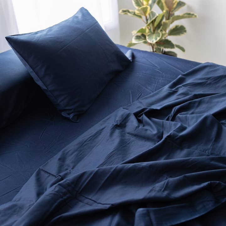 Nest Essentials - Wholesale Sheet Set - 300 TC Cotton Sheet Set- Made in India- Navy Blue