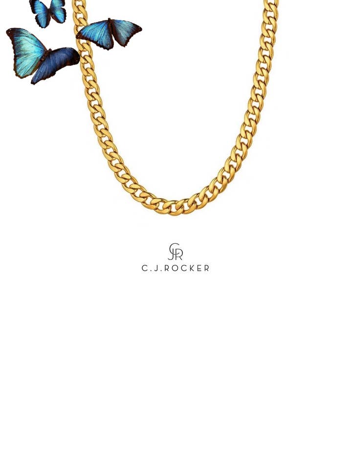 Mini collier chaîne cubaine Miami de 0,7 mm de large en or pour la vente par C.J.ROCKER