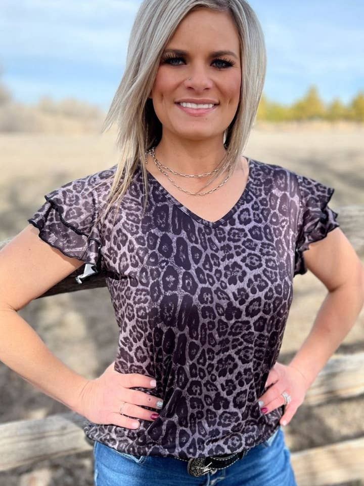 Sterling Kreek - Wholesale Blouse - Women's - The Night Leopard Top