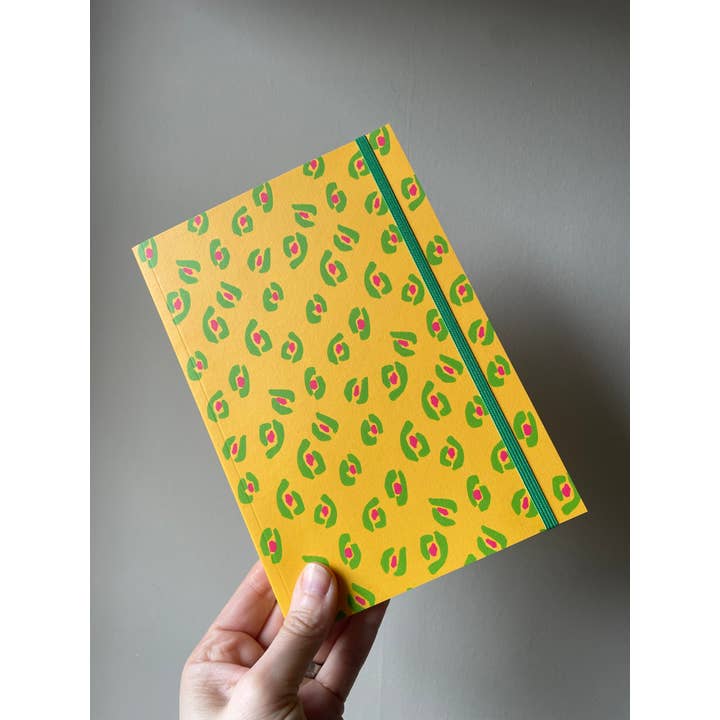 A5 Leopard Print Notebook (Yellow) for wholesale by Popsy & Plum