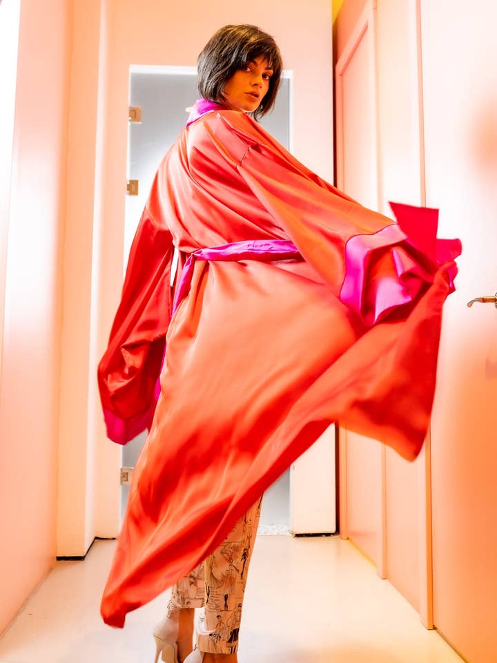 Iki Kimono Maxi With Japanese Style Sleeves for wholesale by OH KIMONO