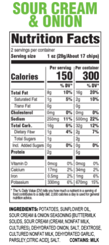 Hal's New York – wholesale Crisps – Hals NY Sour Cream & Onion Chips, 2 oz1