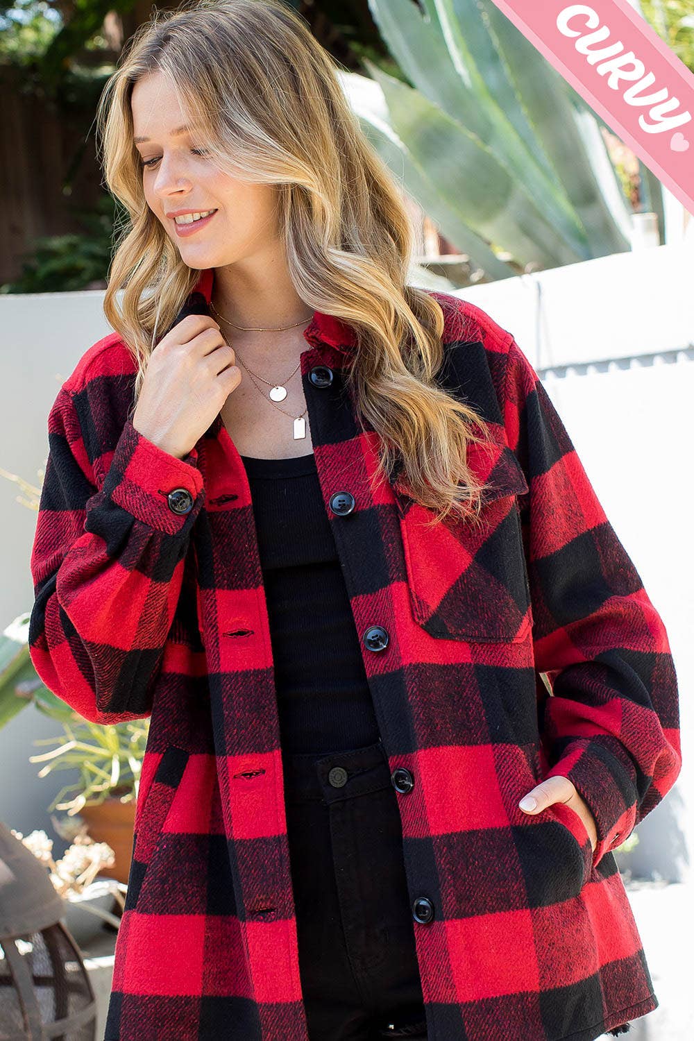 Sweet Lovely by Jen - Wholesale Shirt Jacket/Shacket - Women's - OUTERWEAR PLUS SIZE  FLANNEL  SHACKET 6