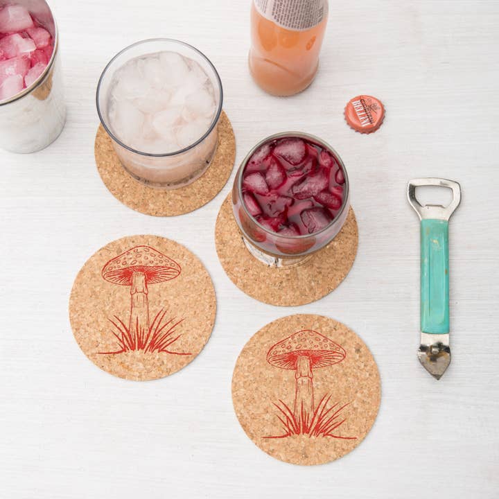 Counter Couture - Wholesale Coasters - Mushroom Cork Coasters | Handmade | Eco-Friendly1