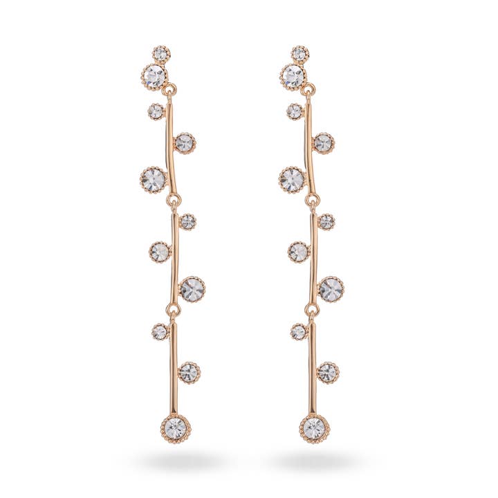 Elegant Gold Crystal Drop Earrings for wholesale by Joli Lily