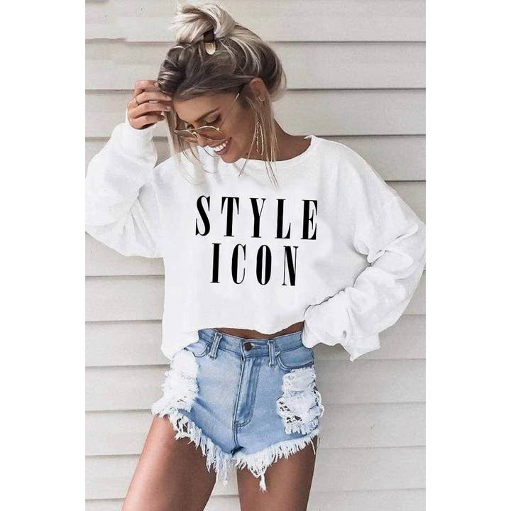 SWEAT-SHIRT GRAPHIQUE À ICÔNES DE STYLE pour la vente par Nobrand