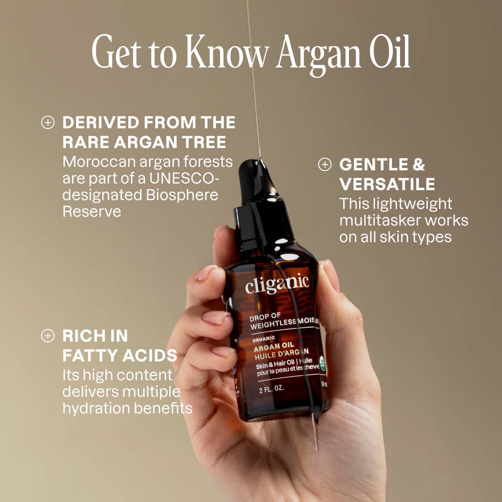 Cliganic - Wholesale Bath/Body Oil - Organic Argan Oil 1oz2