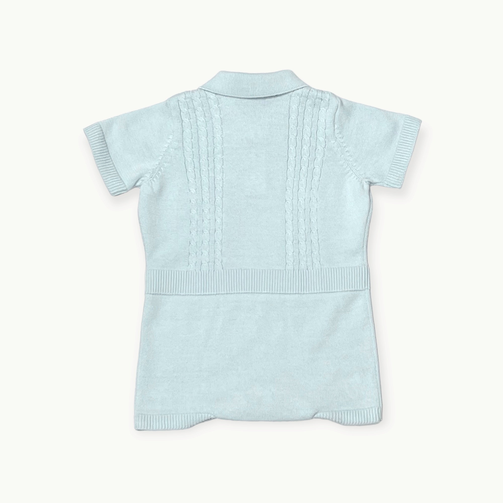 Viverano Organics – wholesale Bodysuit (non-footed) – Baby – Milan Collar & Cable Knit Baby Bodysuit (Organic)1