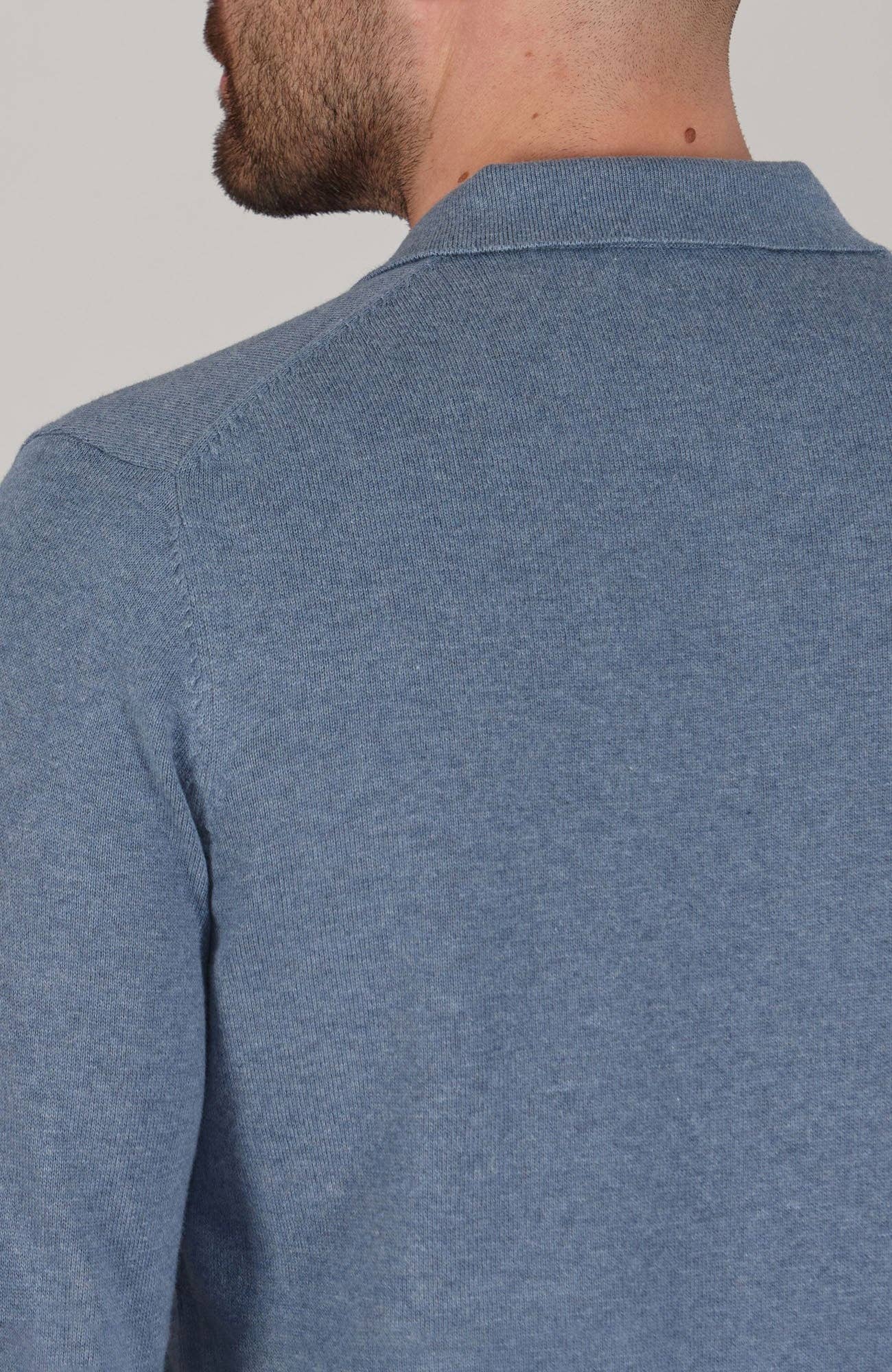 Paul James Knitwear – wholesale Polo – Men’s – Mens Lightweight Cotton Long Sleeve Knitted Polo Shirt19