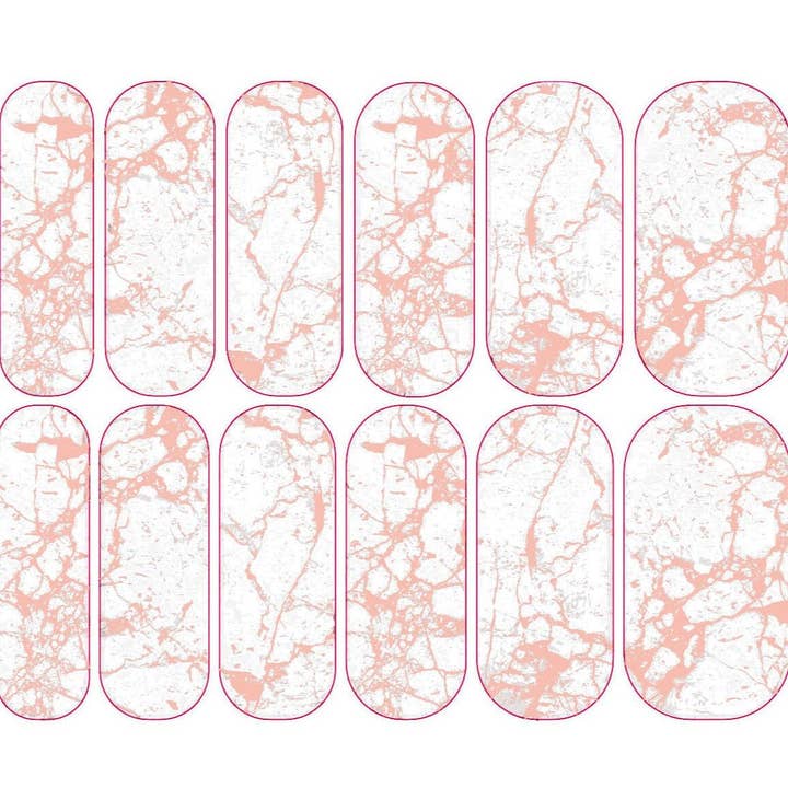 Pastel Pink Marble Decals - CLEAR for wholesale by DIPPY COW NAILS