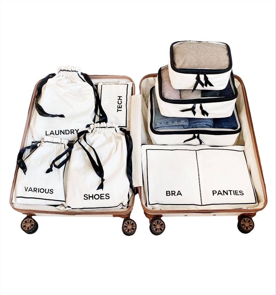 Bag-All – wholesale Packningskub – Bag-All Reseset i 8-pack i krämfärgat bomullstyg3