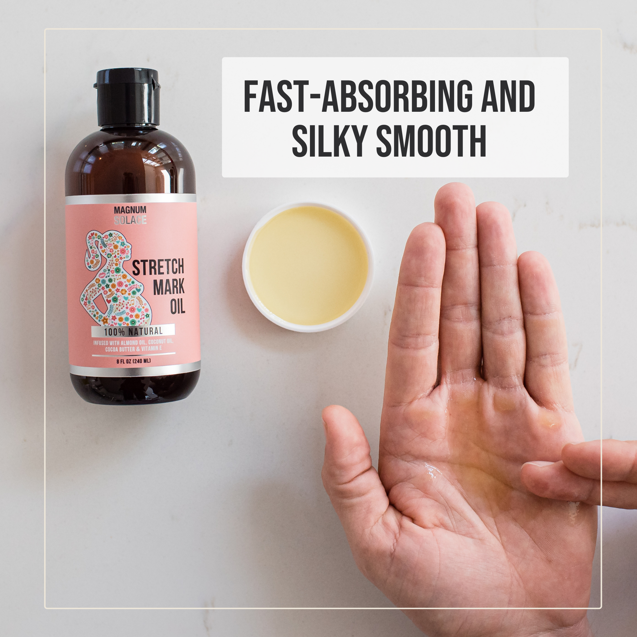 Magnum Solace - Wholesale Belly Oil/Butter - Maternity - Stretch Mark Oil for Pregnancy - Cocoa Butter, Almond Oil6