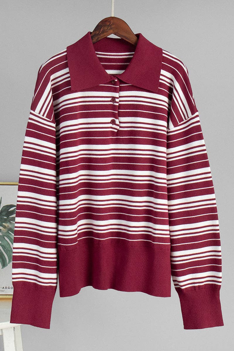 Mccolin - Wholesale Polo - Women's - Striped Polo Long Sleeve Shirt5