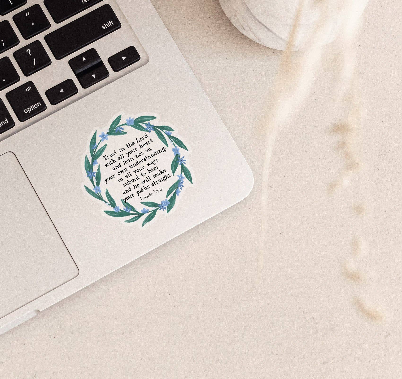 Wild Peonies Studio - Wholesale Sticker - Trust in the Lord, Proverbs 3:5-6 Clear Vinyl Sticker1