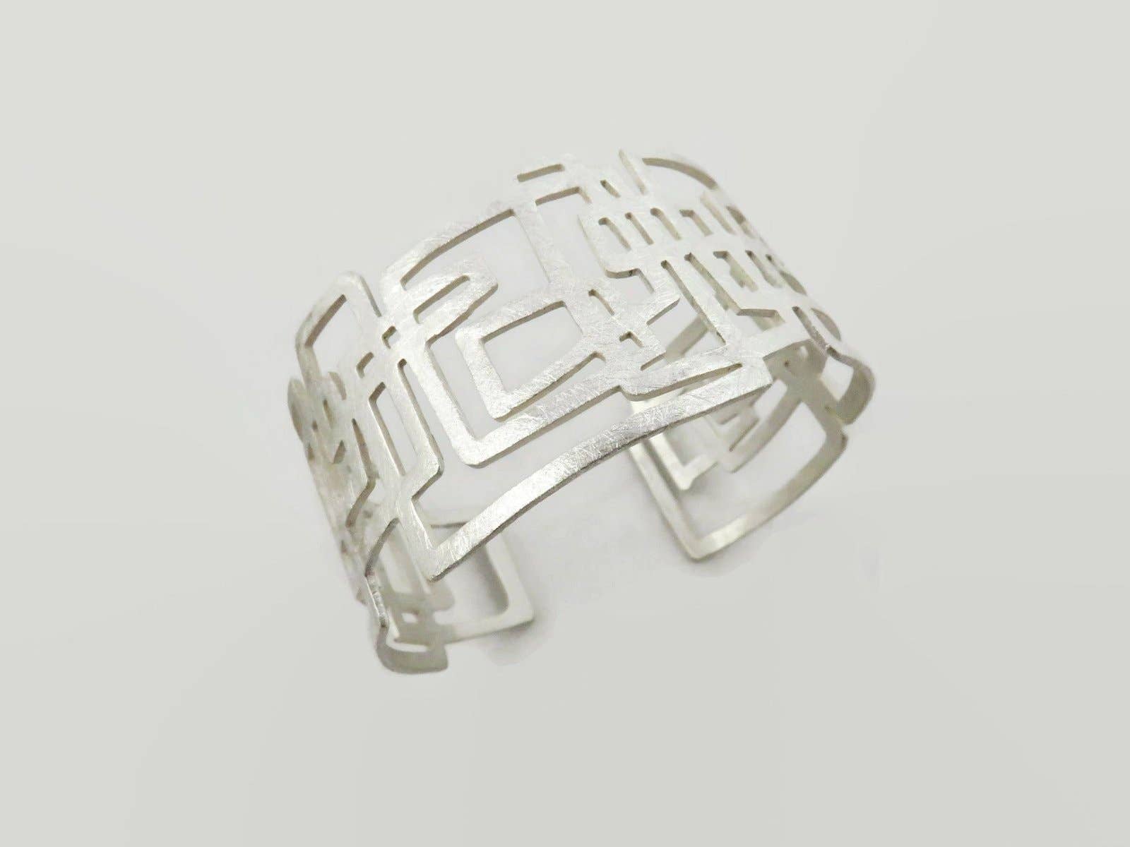 Kimya Joyas - Wholesale Cuff Bracelet - Modernist Wide Silver Cuff Bracelet4