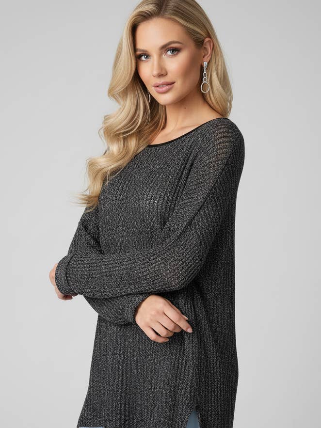 6522 Charcoal Pullover Sweater Plus for wholesale by LTX Sportswear