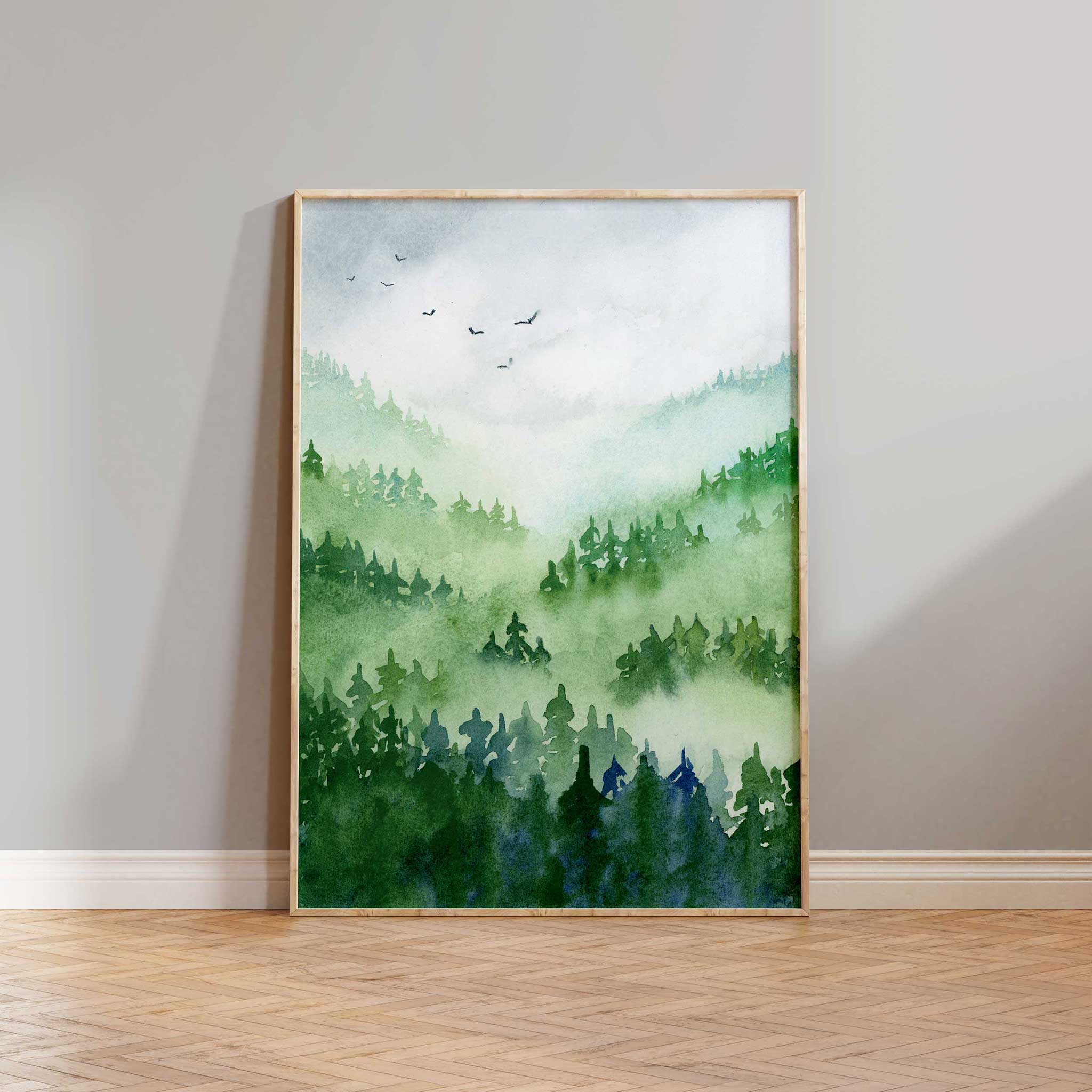 Jenny Vellacott - Wholesale Art Print - Forest Print of Forest Mountain Print Green Forest Art Print3