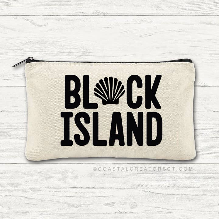 Block Island Multi-Purpose Canvas Travel Pouch (Packaged) for wholesale by Coastal Creators of Connecticut