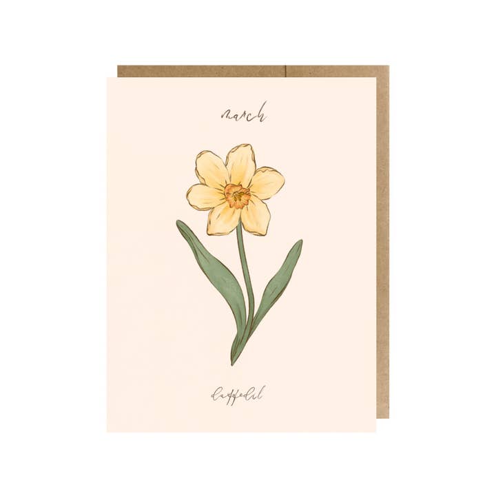 The Paper Narwhal – wholesale Födelsedagskort – Mars Födelsemånad Blomma (Påsklilja) Gratulationskort