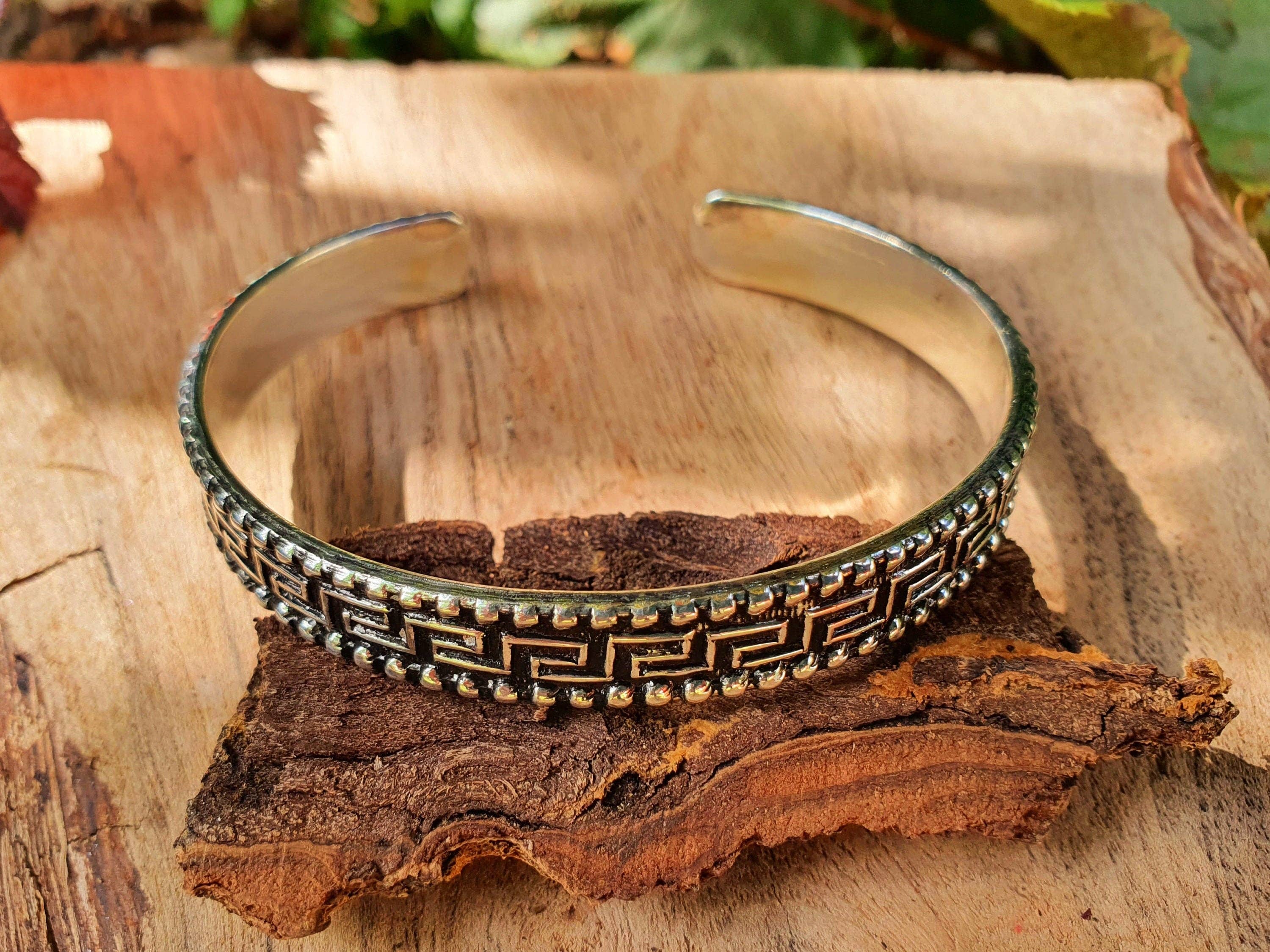 Kaali Boutique - Vendita all'ingrosso Bracciale a polsino - Bracciale da uomo in argento Tuareg / Gioielli Tuareg / Bracciale rigido / Taglia grande / Unisex / Boho / Etnico / Bohemien / Medievale / Zingaro / Geometrico /4