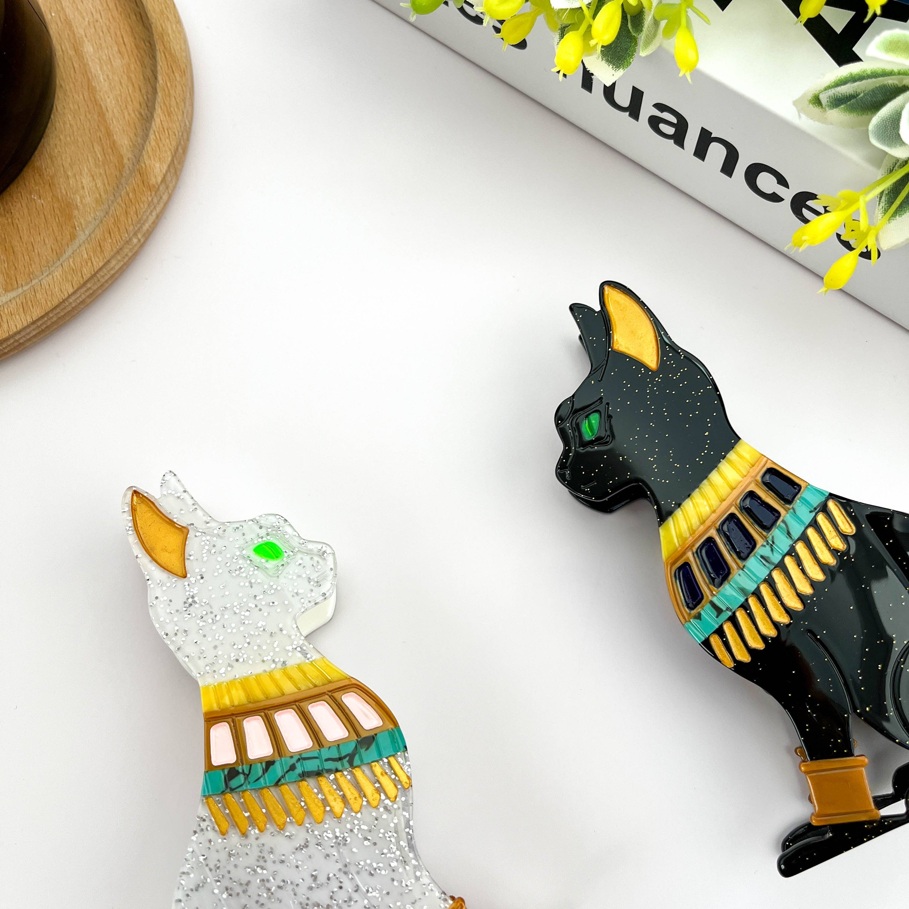 TheDivaSoap - Vente Pince à cheveux – femme - Pince à cheveux mignonne pour chat égyptien, pince à cheveux pour animaux1