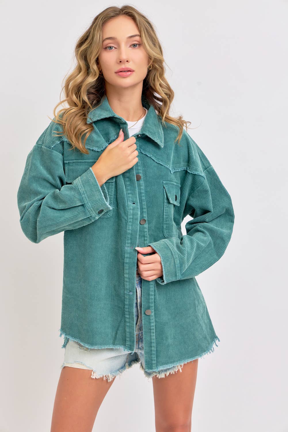 Sweet Lovely by Jen - Wholesale Shirt Jacket/Shacket - Women's -  CORDUROY SHACKET MINERAL WASHED COWBOY WESTERN COMBINED22