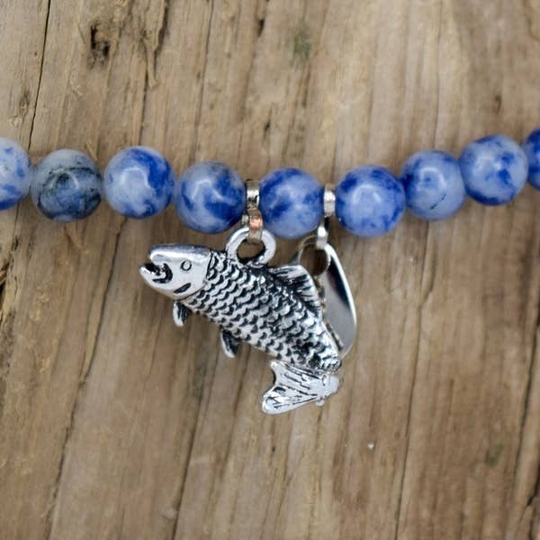 Blue Bead Salmon Bracelet for wholesale by Eye Catching Jewelry