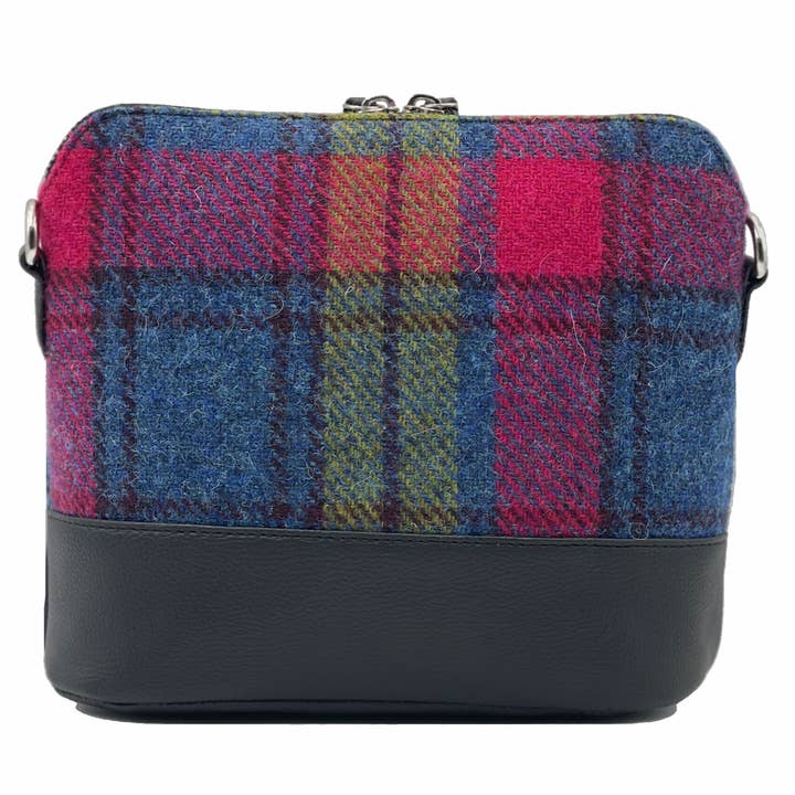 maccessori - Wholesale Shoulder Bag - Women's - Harris Tweed Square Shoulder Bag Blue/Pink Check