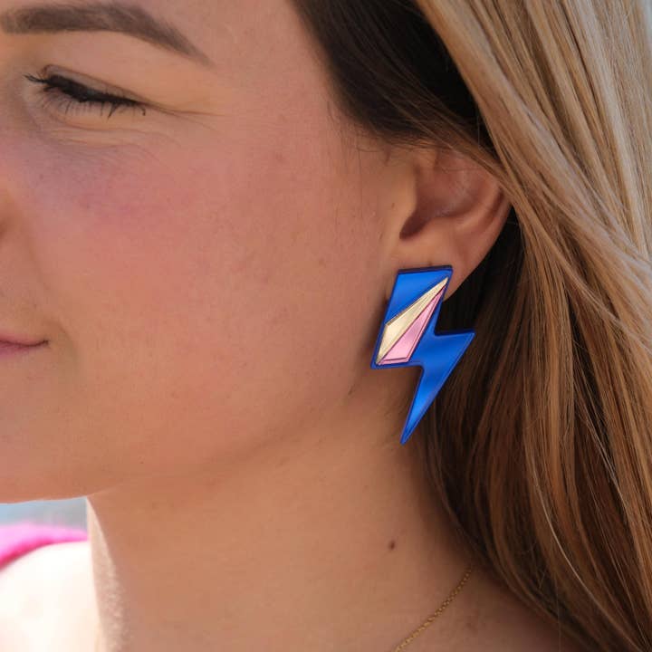 Studio Annette - Wholesale Stud/Post Earrings - Maxi Lightning Mirror Stud Earrings1